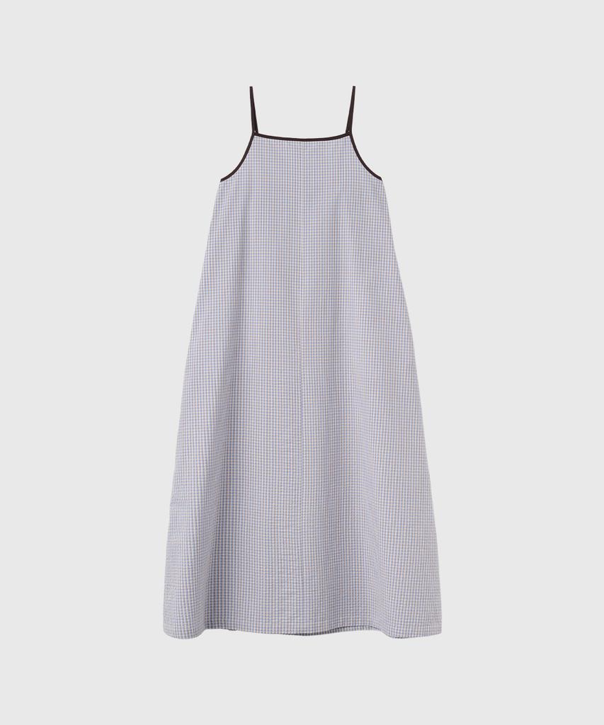 General Idea Check Sleeveless Long Dress [Sky Blue] / Gf2Lop519