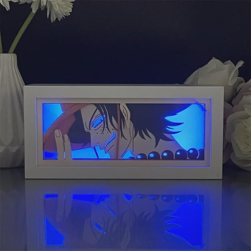 Лампа-скульптура из бумаги One Piece Luffy & Zoro - ночник в стиле аниме и украшение для стола