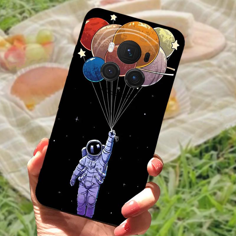 Чехол-бампер для Honor Magic6 Pro, силиконовый, мягкий, с рисунком под мрамор, черный, полный комплект защиты