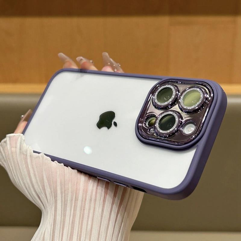 Роскошный блестящий прозрачный чехол для телефона для iPhone 11 12 13 14 15 Pro Max Plus противоударный прозрачный чехол-бампер с бриллиантами