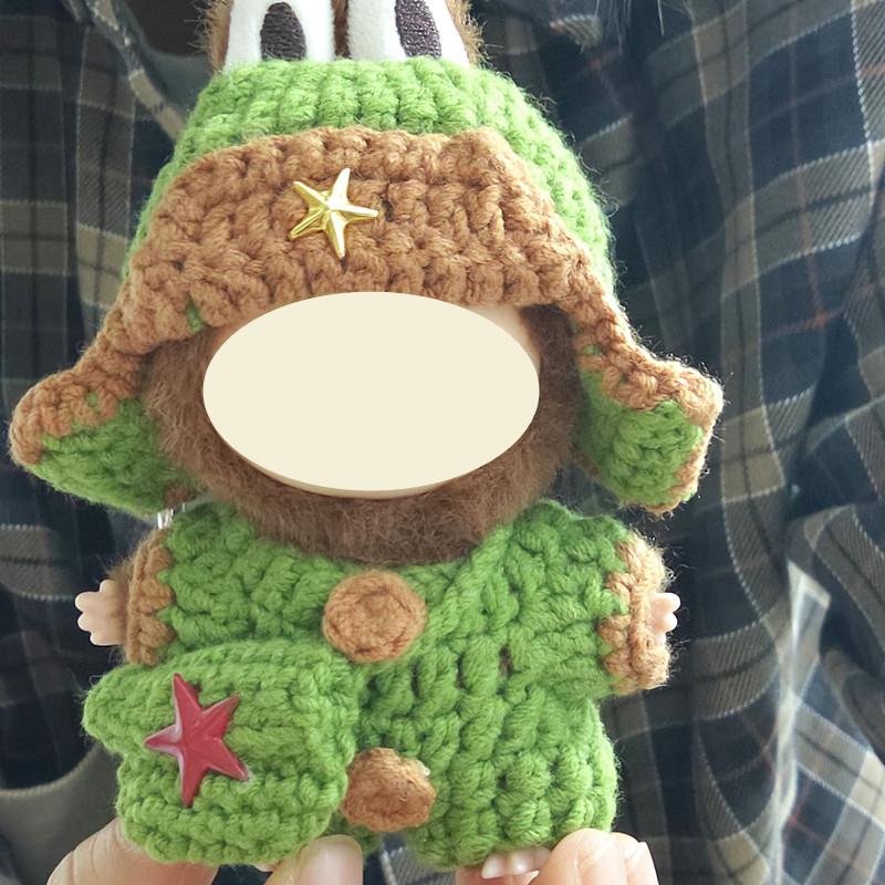 [Cloth Only] 10cm Doll Clothes Handmade Lei Feng Suit Cartoon Toy Fashionable Girls Boys  Accessories Cotton Polyester
