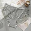 XL-4XL Plus Size Women's Briefs Underwear Lace Breathable Women's Underwear Elastic Thin Crotch Panties