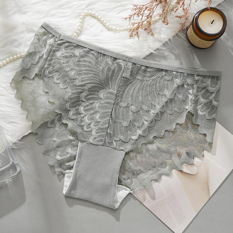 XL-4XL Plus Size Women's Briefs Underwear Lace Breathable Women's Underwear Elastic Thin Crotch Panties