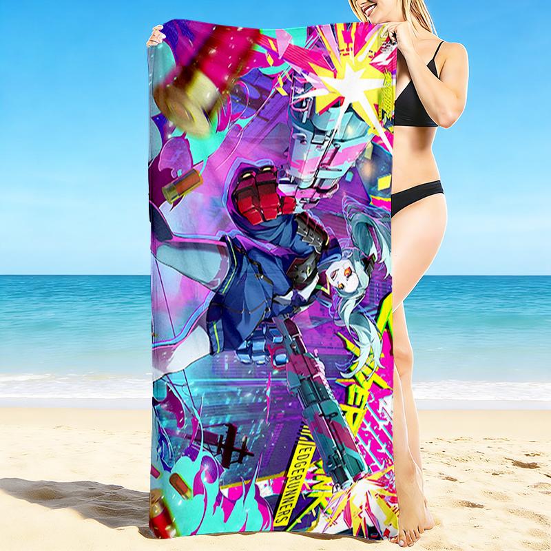 1Pc Cyberpunk Future Adventure Beach Towel Quick Dry Multiuse For Beach Pool Gym Yoga Home Travel Christmas Halloween Xmas Gift S1757