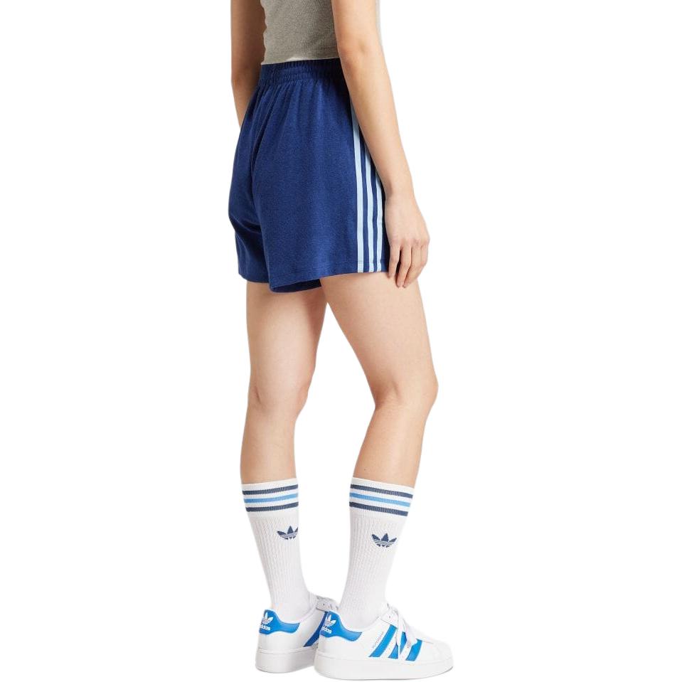 adidas Оригинальные шорты с логотипом в полоску и эластичным поясом, женские плавки, темно-синие IR7472