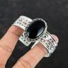 Black Onyx Bangle Gemstone Cuff Bracelet 925 Sterling Silver Bangle Handmade Jewelry Adjustable Cuff Natural Black Onyx Jewelry Gift For Mom
