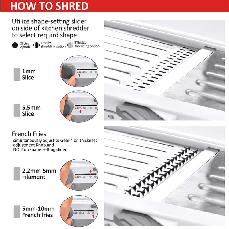 18 In 1 Adjustable Vegetable Slicer Stainless Steel Vegetable Slicer Julienne Slicer For Potato Onion