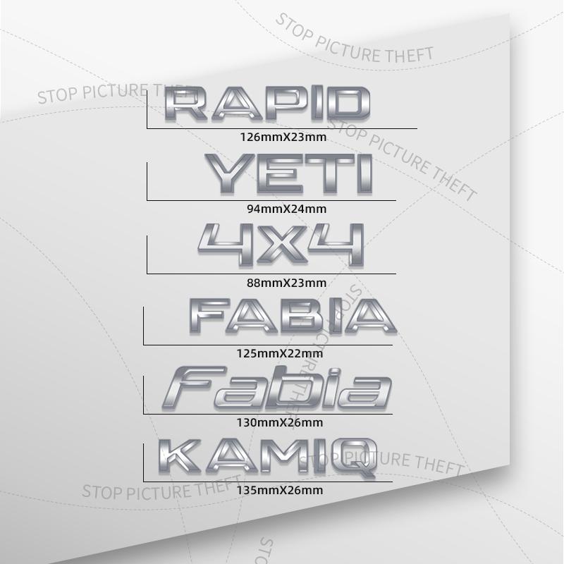1Pcs 3D Metal For Skoda Octavia Yeti Rapid Kodiaq Karoq Fabia Kamiq Superb 4X4 Logo Car Rear Tail Bumper Trunk Sticker Decal