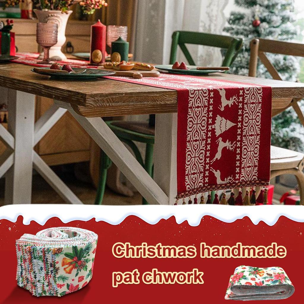 40 шт. Рождественские тканевые квадраты, полоски желе-ролл для квилтинга, шитья, рукоделия, DIY, вышивки, праздничного декора, материалы для рукоделия