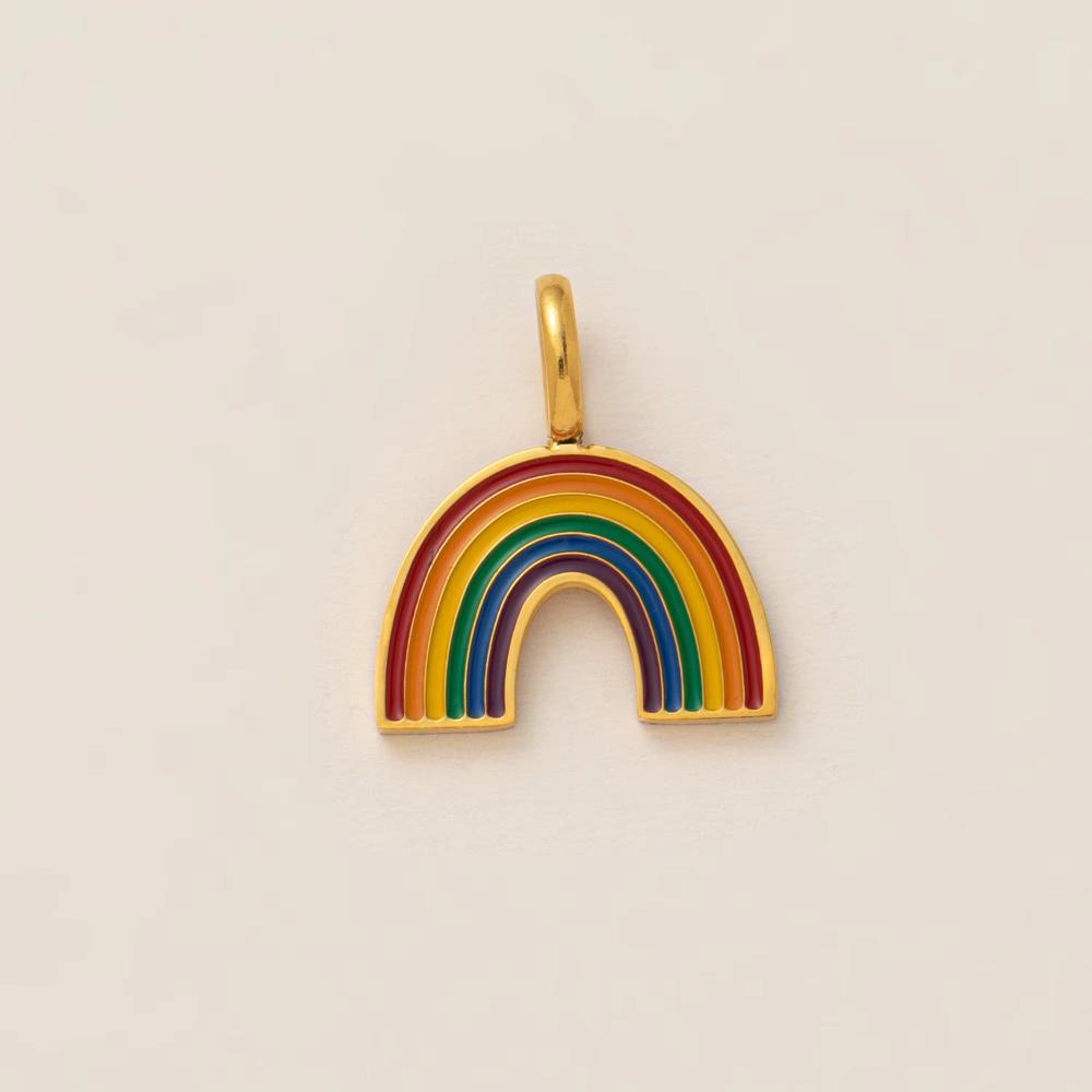 Stainless steel hot selling niche rainbow star love pendant DIY combination flower eye necklace 18k gold color protection