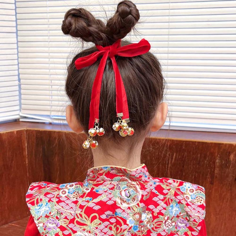 Tassel Satin Red Long Headband Butterfly Girls Ribbon Head Rope Chinese Long Hairband Festival