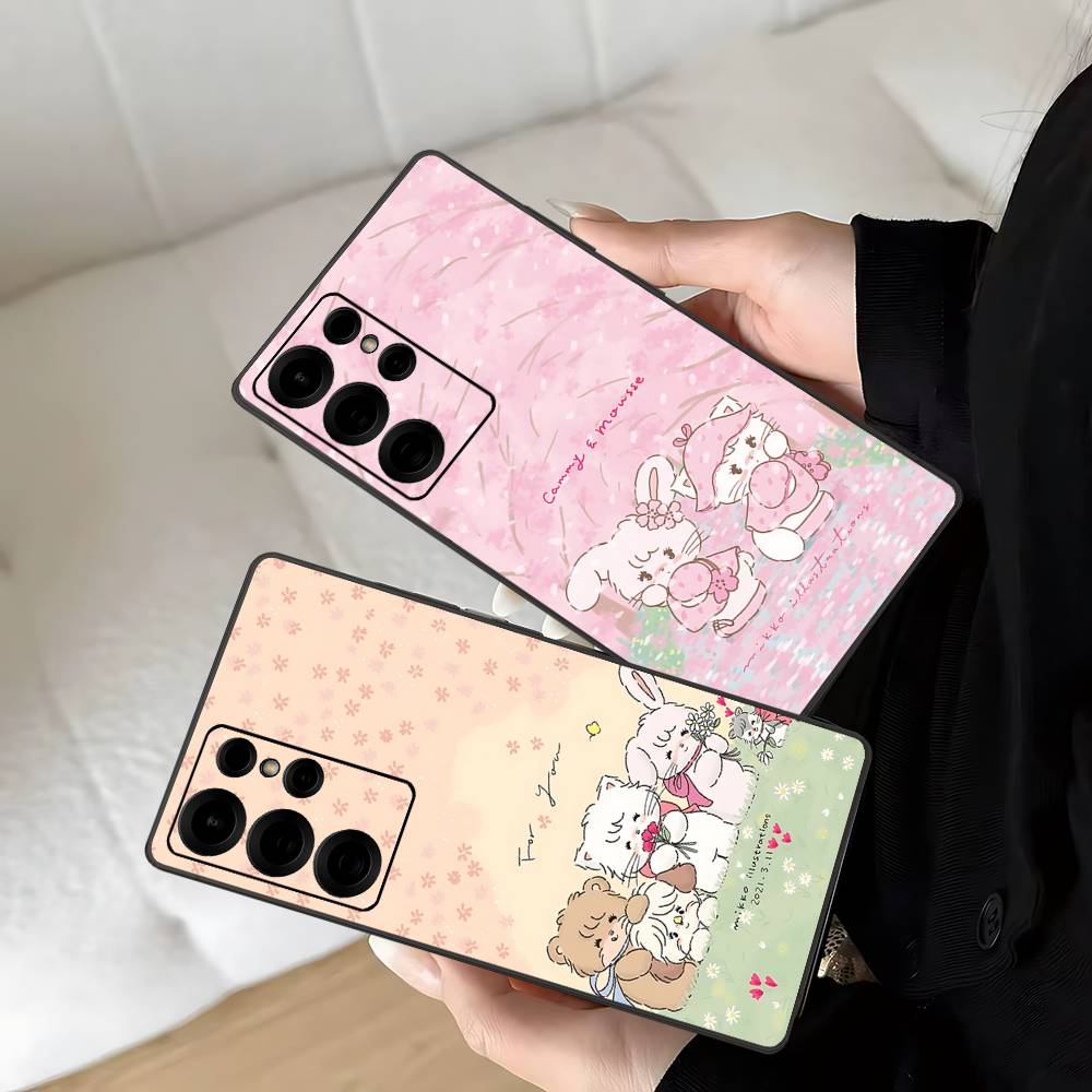 Милый Чехол для Телефона с Персонажами M-mikko C Для Samsung S 24 Fe 25 Ultra Plus 20 Lite 21 30 22 23 24 22 Ultra 5G Fundas