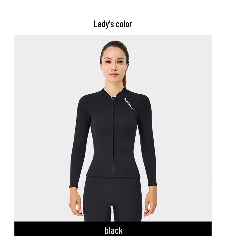 2MM Men's & Women's Long Sleeve Split Top Diving Suit - Thickened for Cold Protection, Ideal for Swimming, Snorkeling, Surfing.
