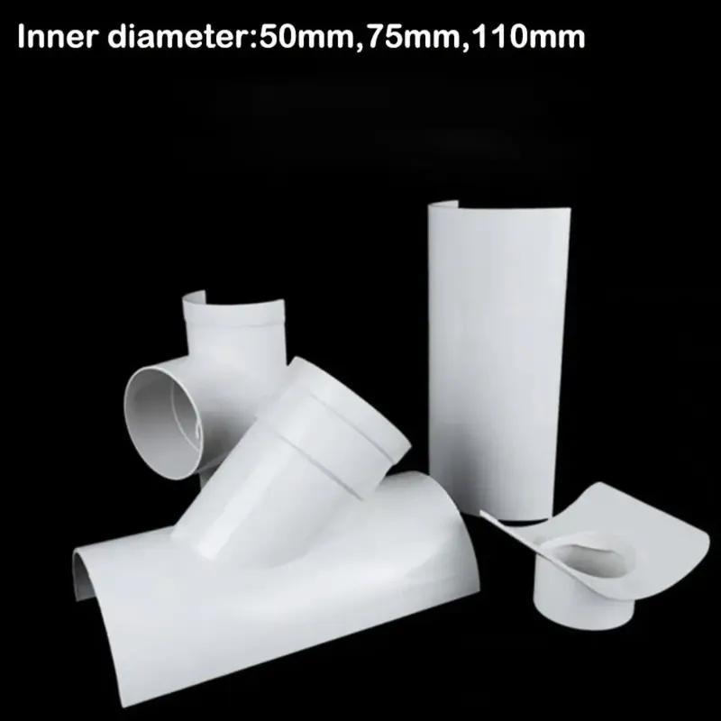 New PVC Tube Repair Patch Open Tee White Drain Pipe Repair Fittings 50 75 110 Tube Connectors Home