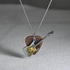 Chain Choker Guitar Pick Necklace Vintage Music Guitar Necklace Punk Rock Pendant  Men and Women