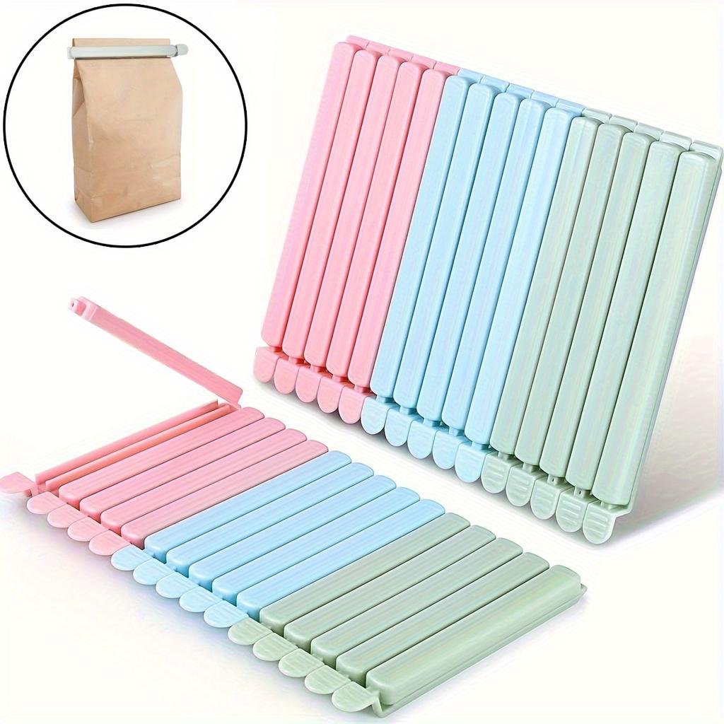 15 шт. разноцветных зажимов для чипсов в пищевых пакетах, большие/маленькие зажимы для закусок, зажимы для запечатывания пакетов для закусок