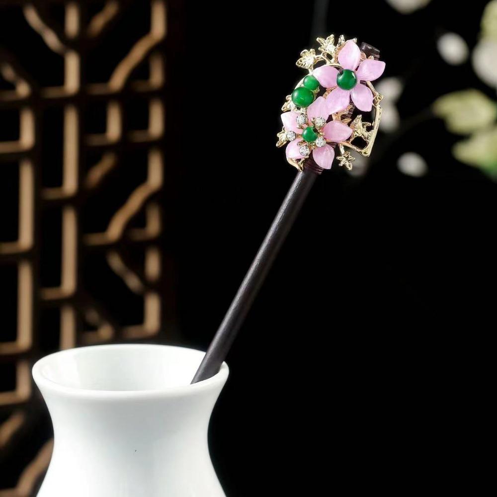 Vintage Flower Hairpin Flower Hairpin Fork Jewelry Accessories New Chinese Hair Stick  for Hanfu