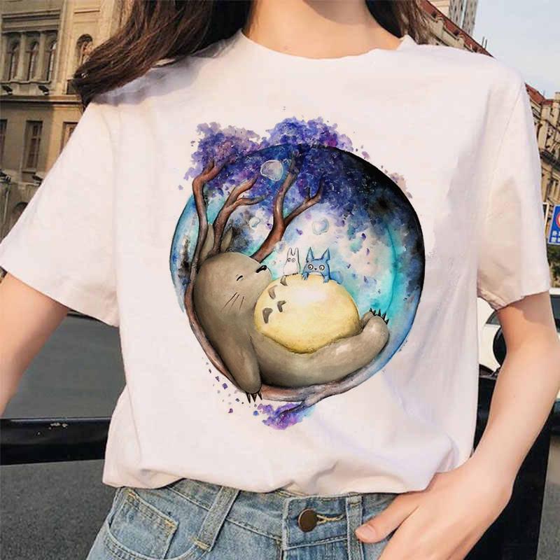Футболка Totoro Spirited Away Studio Ghibli Femme, японская футболка унисекс Ulzzang, аниме-футболки Миядзаки Хаяо для женщин