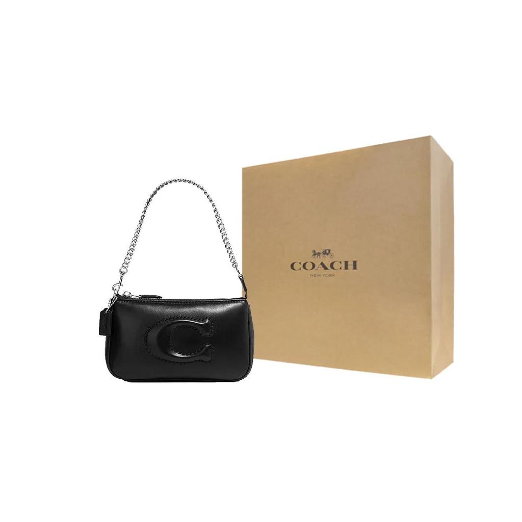 COACH Nolita Sheepskin Clutch Handbag Women's Black (Unisex) Shoulder Bags CJ527 SVDTV