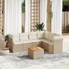 VidaXL Garden Lounge Set with Cushions 7 Pcs Beige Braided Resin 3223657