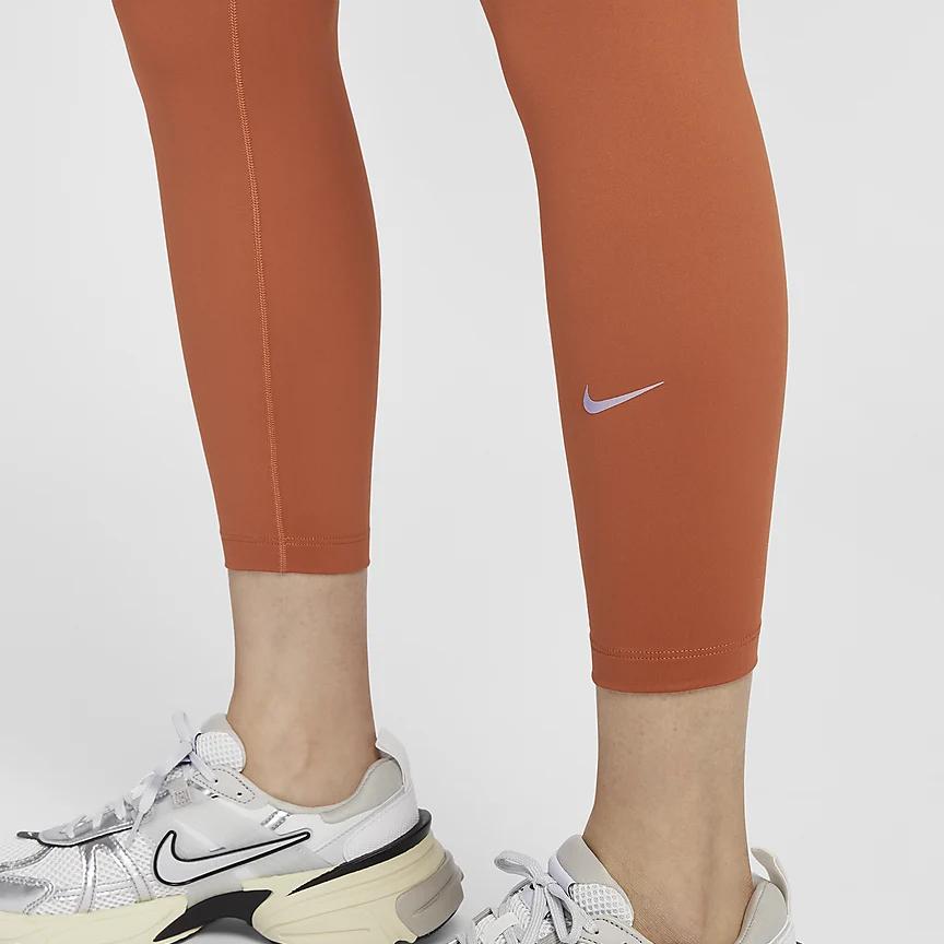 Nike Однотонные быстросохнущие леггинсы с высокой посадкой длиной 9/10, спортивные леггинсы для женщин, цвет восходящего солнца красный FN3233-825