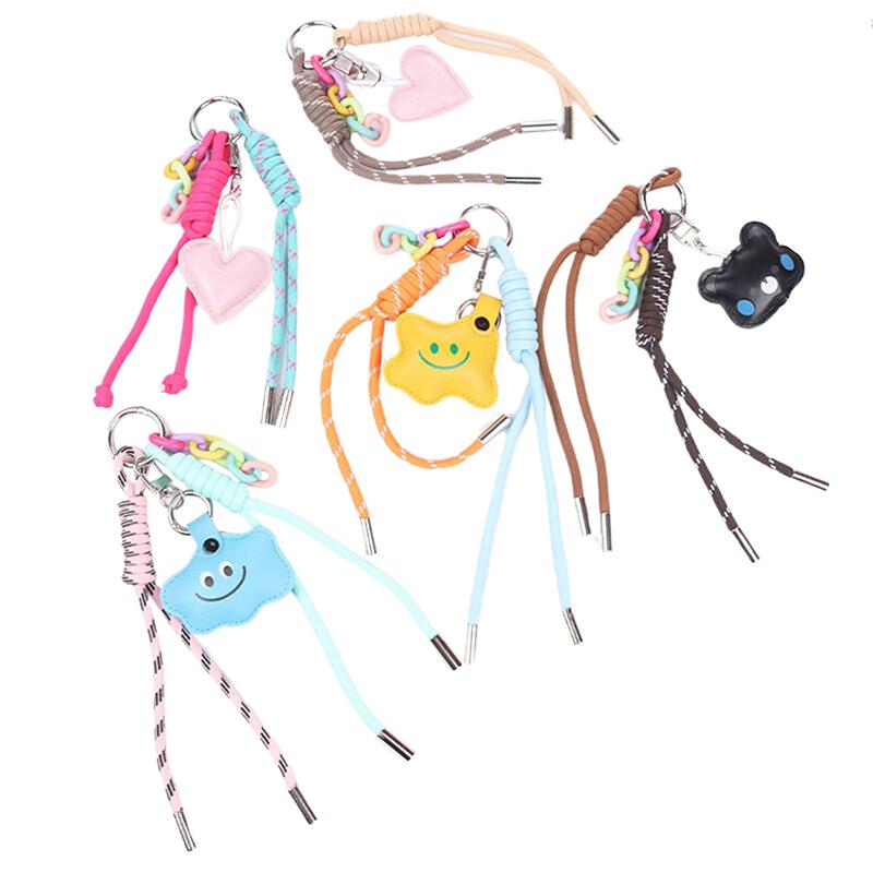 Брелоки ручной работы Сделай сам Подвески для сумок Улыбающиеся лица Плетеные веревки Милые аксессуары Плетеные веревки Украшения