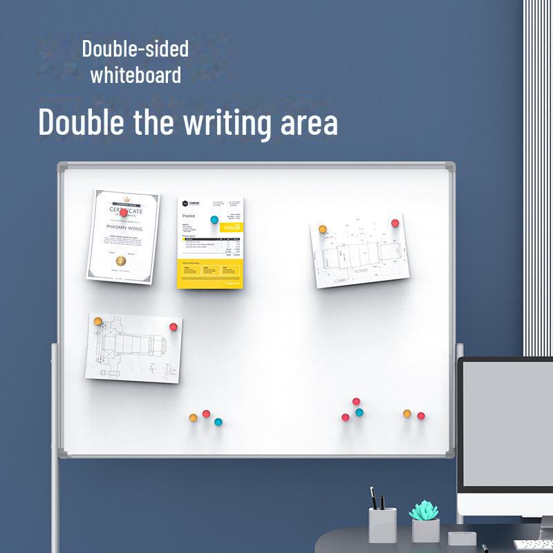 Adjustable Mobile Double-Sided Magnetic Whiteboard 150x90cm for Home & Classroom Use