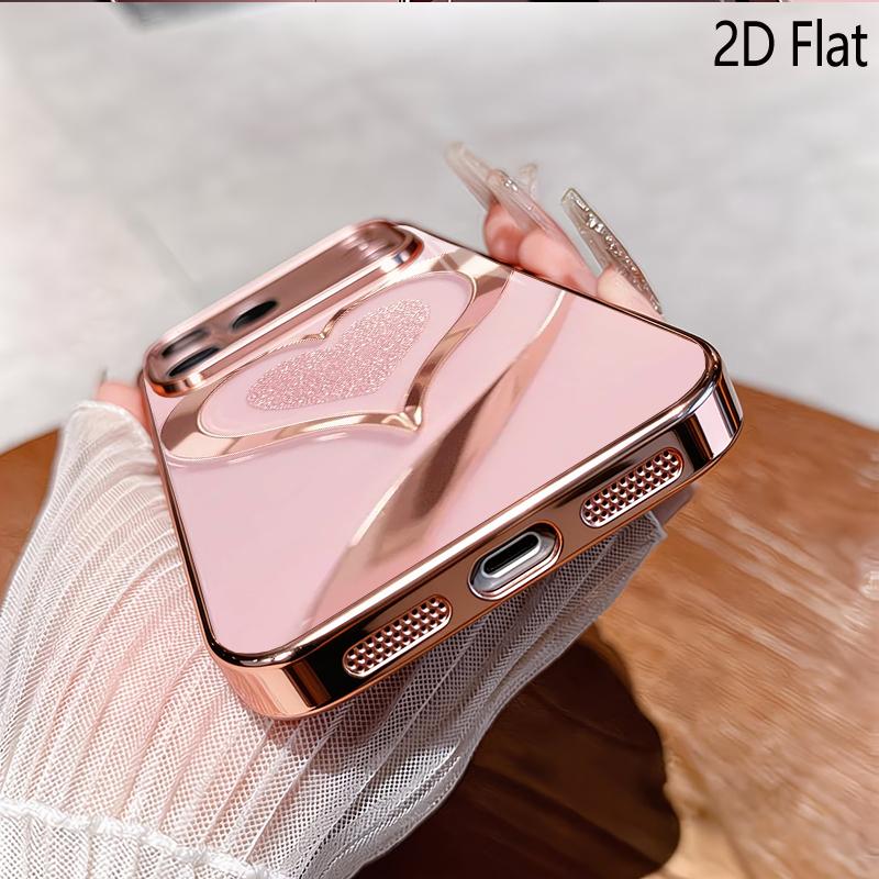 LdHeart 2DПлоский Для iPhone17 18 16 15 14 13 12 11 Pro Max XS XR 8 7Plus Чехол для телефона Ударопрочный Защитная задняя крышка