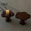 Multi-purpose Serving Tray Wood Flower-Shaped Tray, Decorative Candle Holder Plate, Rustic Tabletop Jewelry Organizer, Wooden Storage Farmhouse