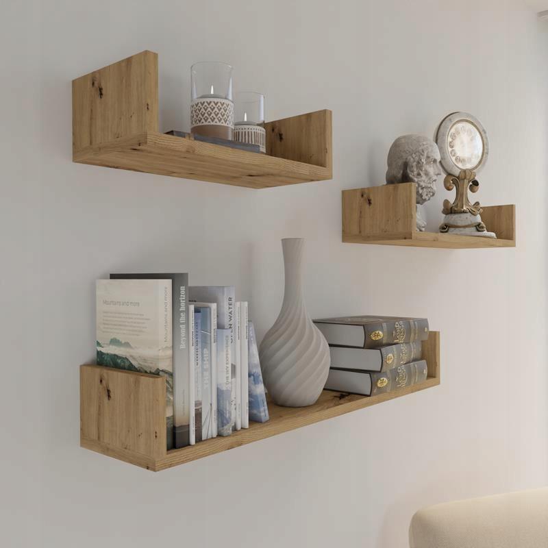 Ex3 Small Hanging Shelf, Artisan Oak, Set Of 3 Shelves