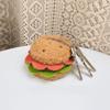 2pcs Kawaii Design Hamburger Keyring Plush Material Sandwich Keyring Cake Keyring  Pendant Decor