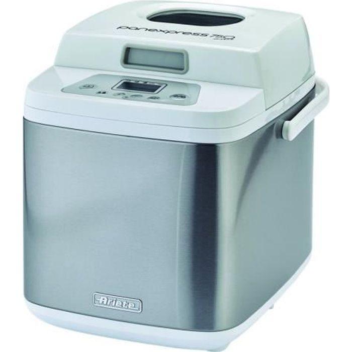 Machine à pain ariete 132 panexpress 750 - 19 programmes - écran lcd - 3 réglages de croûte
