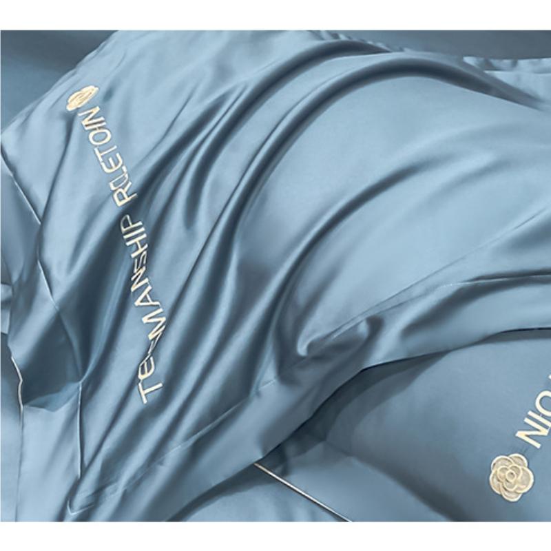 Лист 60 нитей, четыре предмета, хлопок, хлопок, длинный штапельный хлопок, Наньтун, легкий, роскошный стиль, вышитое пододеяльник, сплошной цвет, кровать