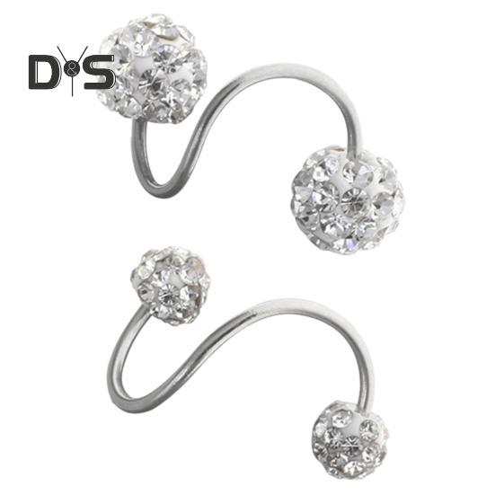 1 шт. серьги для пирсинга, искусственные кристаллы, серьги-гвоздики для козелка, легко чистящиеся серьги-гвоздики для хряща ушной раковины, губы