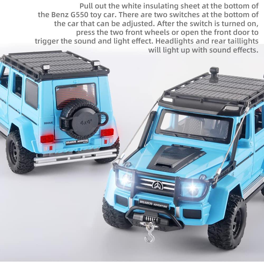 1/24 масштаб Benz G550, литая под давлением модель автомобиля, игрушечный автомобиль с откатным механизмом, звуком и светом для детей, коллекция подарков для мальчиков и девочек