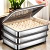 Stainless Steel Dumpling Plate with Lid, Rice Plate, Rectangular Tray, Barbecue Plate, Serving Plate, Including Lid, Kitchen Small Tools