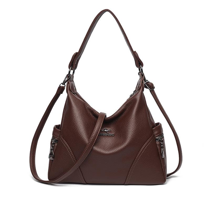 Сумка женская новая текстура мягкой кожи простая большая вместимость сумка-тоут подмышечная женская на плечо