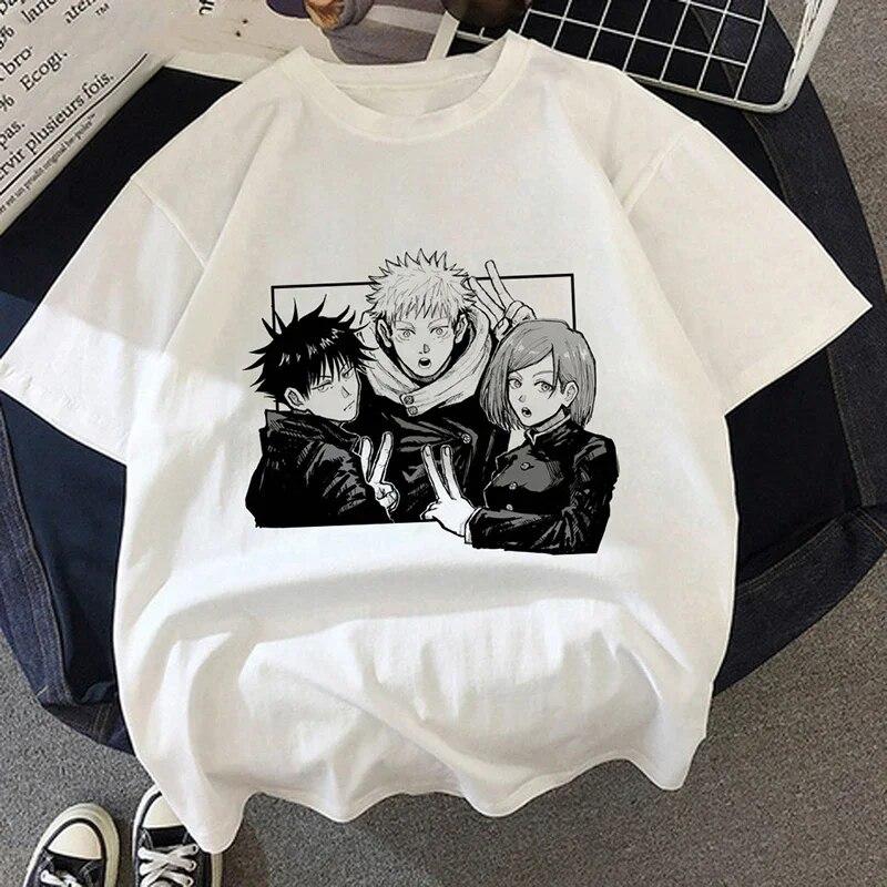 Футболка Jujutsu Kaisen, новые летние топы японского аниме унисекс Kawaii Yuji Itadori, футболки с рисунком Ulzzang, свободная футболка унисекс с героями мультфильмов