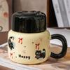 Креативная мультяшная кошка, чашка для завтрака, керамическая чашка с крышкой, чашка-чайник, бытовой набор, кружка, маленькая подарочная чашка