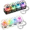 =*Led Keyboard Keychain Fidget Toys Crystal Clicker Sensory Toy For Stress Relief Keyboard Keychain Fidget Gadget For Adults Kid