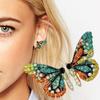 Women Multicolor Rhinestone Butterfly Ear Stud Earrings Party Jewelry