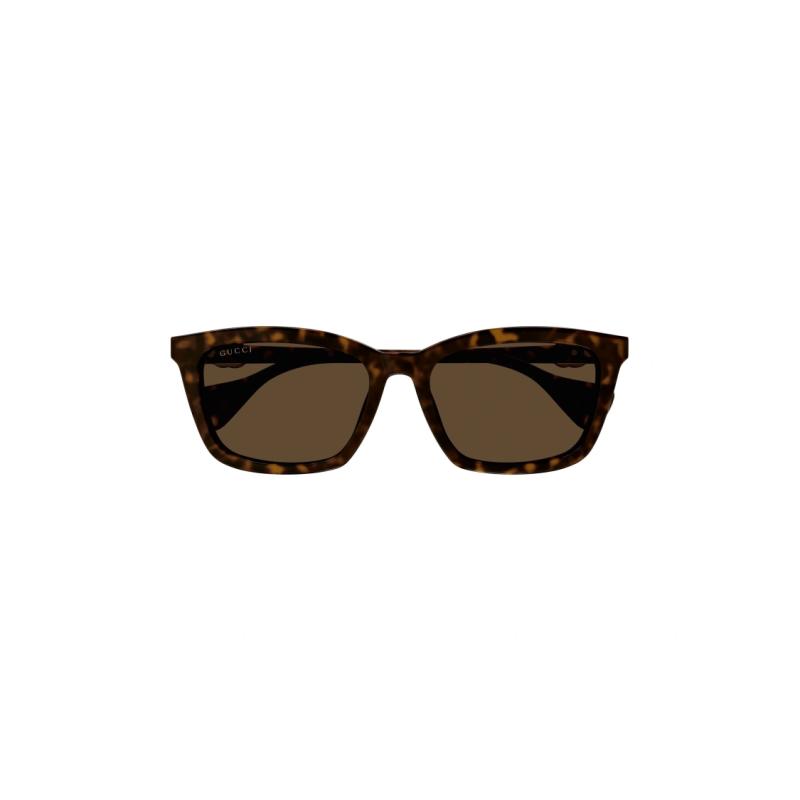 GUCCI Logo Lettering Irregular Sunglasses Men's Tortoiseshell