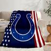 Indianapolis Colts Logo Portable Blanket/Soft Blanket Bedding Blanket Suitable for Travel Camping Living Rooms Offices Sofas Fan Gifts