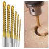 6 Piece Multifunctional Serrated Drill Bit 3-8mm Woodworking Tool Universal Hole Groove Kit