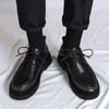 Мужские 2025 Осень/Зима Черные Кожаные Туфли: Британский Деловой, Повседневный и Свадебный Стиль - Низкие Ботинки Мартин