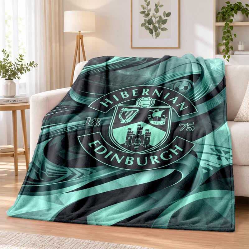 Фланелевое одеяло с принтом Hibernian FC, теплое и уютное, плед для кровати, для домашнего декора