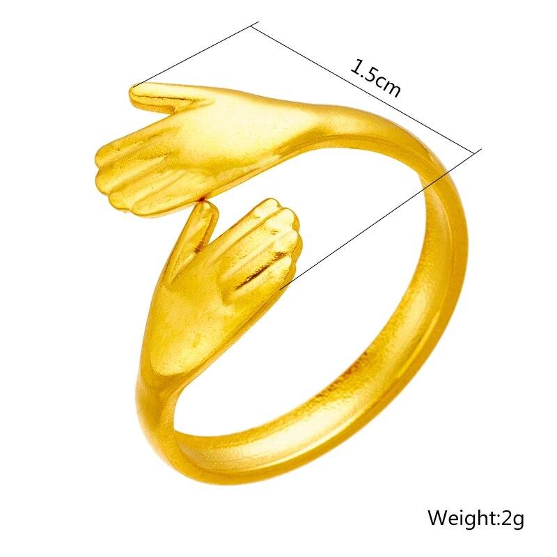 Нержавеющая сталь 316L, креативное кольцо для объятий, женский дизайн, открытое кольцо для девочек, вечерние ювелирные изделия, подарок