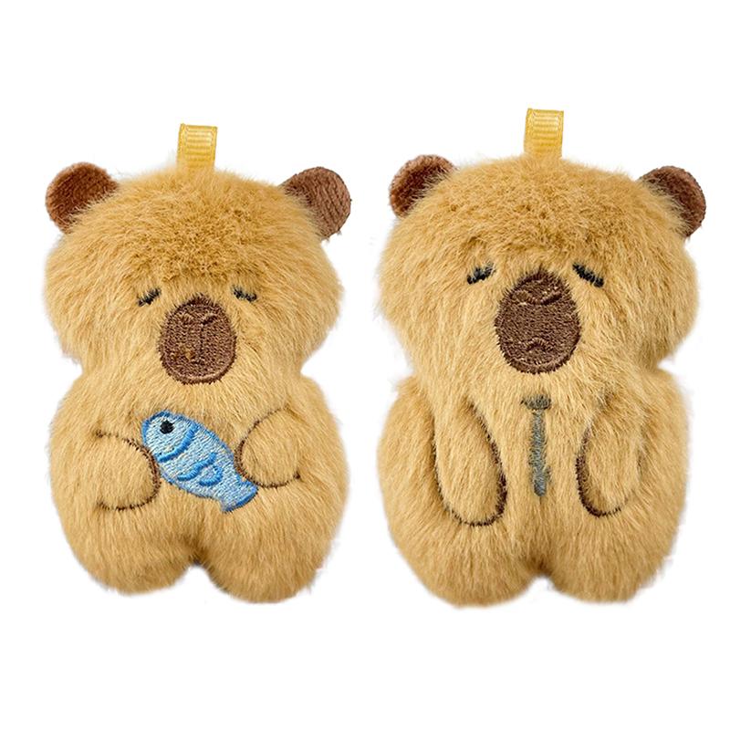 Милый мультяшный плюшевый брелок в виде капибары, забавный милый брелок в виде капибары, изысканный рюкзак, украшения, аксессуары, подарки