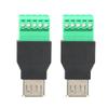 2PCS Quicklink Solderless Type A Female USB Terminal Adapter Converter