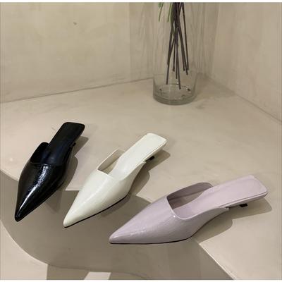 Модные летние женские мюли-шлепанцы в стиле гладиаторов, элегантные туфли-слайды с острым носком, женские уличные туфли для платья на высоком каблуке, сандалии